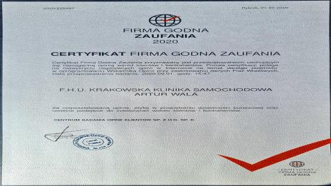 Galeria certificate #1